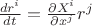 $\frac{dr^i}{dt}=\frac{\partial{X^i}}{\partial{x^j}}{r^j}$