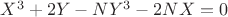 $X^3+2Y-NY^3-2NX=0$