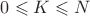 $0 \leqslant K \leqslant N$ $0 \leqslant K \leqslant N$