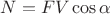 $N = F V \cos \alpha$