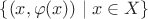 $\{(x,\varphi(x))\mid x\in X\}$