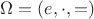 $\Omega = (e, \cdot, =)$