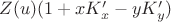 $Z(u)(1+xK'_x-yK'_y)$