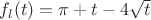 $f_l(t) = \pi + t -4\sqrt t$