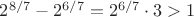 $2^{8/7}-2^{6/7}=2^{6/7}\cdot 3>1$