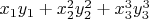 $x_1y_1+x_2^2y_2^2+x_3^3y_3^3$
