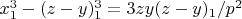 $x_1^3-(z-y)_1^3=3zy(z-y)_1/p^2$