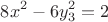 $$8x^2 - 6 y_3^2 = 2$$