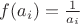 $f(a_i)= \frac1{{a_i}}$