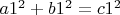 $a1^2+b1^2=c1^2$