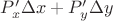 $P'_x\Delta x+P'_y\Delta y$