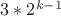 $3*2^{k-1}$ $3*2^{k-1}$