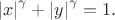 \[
\left| x \right|^\gamma   + \left| y \right|^\gamma   = 1.
\]
