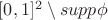 $[0,1]^2\setminus supp\phi$