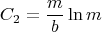 \[
C_2  = \frac{m}
{b}\ln m
\]
