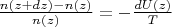 $\frac{n(z+dz)-n(z)}{n(z)}=-\frac{dU(z)}{T}$