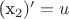 (x_2)'=u