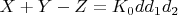 $X+Y-Z = K_0 d d_1 d_2$