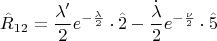 \[\hat R_{12}  = \frac{{\lambda '}}
{2}e^{ - \frac{\lambda }
{2}}  \cdot \hat 2 - \frac{{\dot \lambda }}
{2}e^{ - \frac{\nu }
{2}}  \cdot \hat 5\]