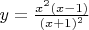 $y = \frac {x^2(x-1)} {(x+1)^2}$