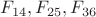$F_{14}, F_{25}, F_{36}$