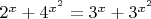 $2^x+4^{x^2}=3^x+3^{x^2}$