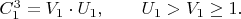 $C_{1}^3=V_1 \cdot U_1, \qquad U_1>V_1 \geq 1. \qquad$