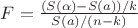 $F = \frac {(S(\alpha) - S(a)) / k} { S(a)/(n-k)}$