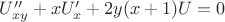 $U''_{xy}+xU'_x+2y(x+1)U=0$