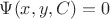 $\Psi(x, y, C) = 0$ $\Psi(x, y, C) = 0$