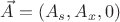 $\vec A = (A_s,A_x,0)$ $\vec A = (A_s,A_x,0)$