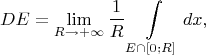 $$
DE=\lim\limits_{R\to+\infty}\frac 1 R\int\limits_{E\cap[0;R]}dx,
$$