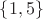 $\{1, 5\}$