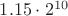$1.15\cdot 2^{10}$