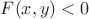 $F(x,y)<0$