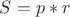 $S=p*r$