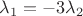 $\lambda_1=-3\lambda_2$