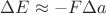 $\Delta E\approx -F\Delta a$