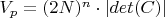 $V_p=(2N)^n \cdot |det(C)|$