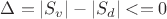 \Delta=|S_v|-|S_d|<=0