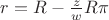 $r=R-\frac{z}{w}R\pi$