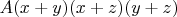 $A(x+y)(x+z)(y+z)$