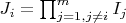 $J_i=\prod_{j=1, j\neq i}^m I_j$