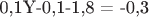 0,1Y-0,1-1,8 = -0,3