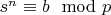 $s^n \equiv b \mod p$