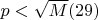 $p < \sqrt M(29)$