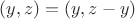 $(y,z)=(y,z-y)$