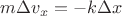 $ m \Delta v_x = - k \Delta x$