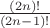 $\frac{(2n)!}{(2n-1)!}$