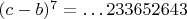 $(c-b)^7=\dots 233652643$